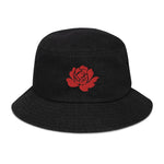 Load image into Gallery viewer, Our Black and Rose Bucket Hat will give you those summer vibes! This trendy piece is a perfect addition to your streetwear or casual collection.
