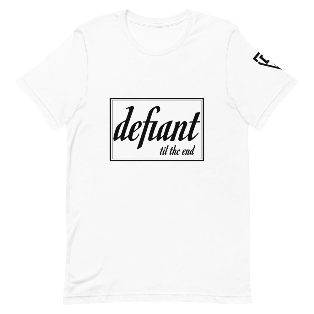 Our Defiant tee is perfect for anyone who is not ready to back down from the challenges of the day. Feel confident and tackle one obstacle at a time with our soft and lightweight tee with the right amount of stretch. It's comfortable and flattering for both men and women.